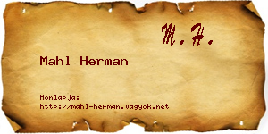 Mahl Herman névjegykártya